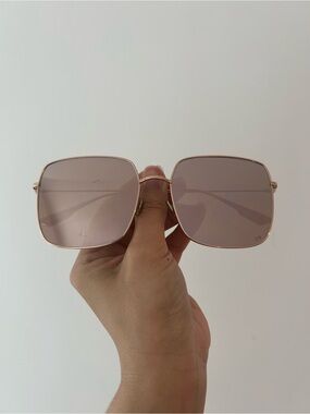 Authentic Dior Suqare sunglasses with brown/ Multilayer Gold Mirror, gold copper